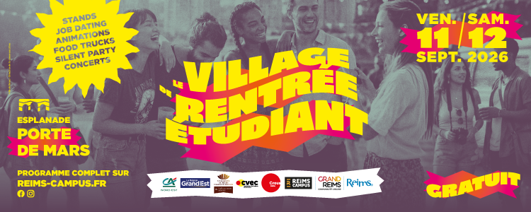 Affiche du Village de rentrée etudiant 2026 à REIMS
